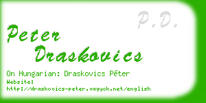 peter draskovics business card
