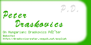 peter draskovics business card